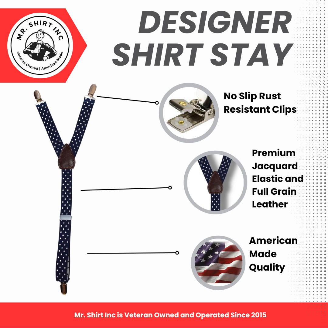 Navy Speck Designer Shirt Stay