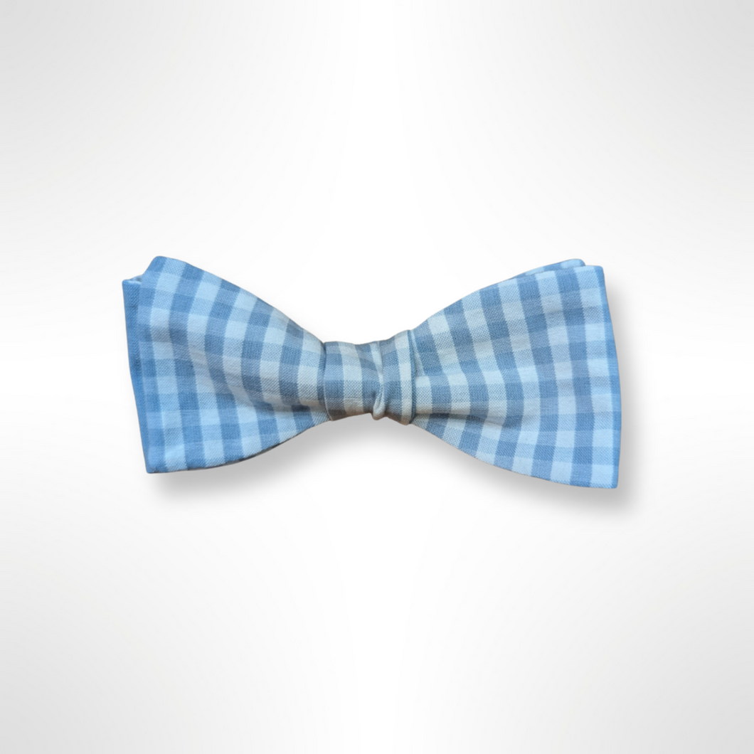 The Smurf - Baby Blue Gingham Bow Tie