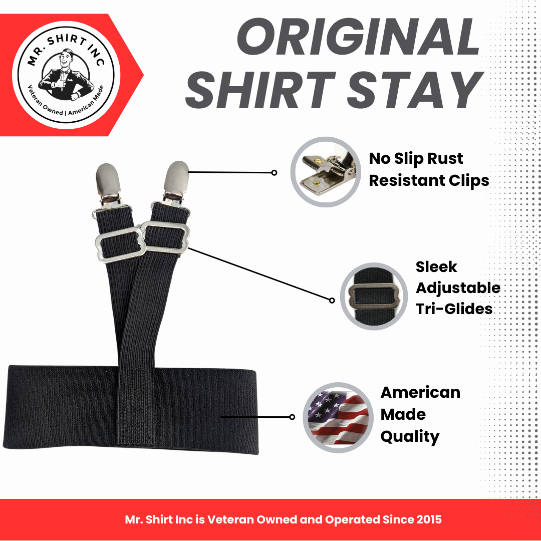 Mr. Shirt Original Shirt Stays – Keep Your Shirt Tucked & Sharp All Day (White) - View #12
