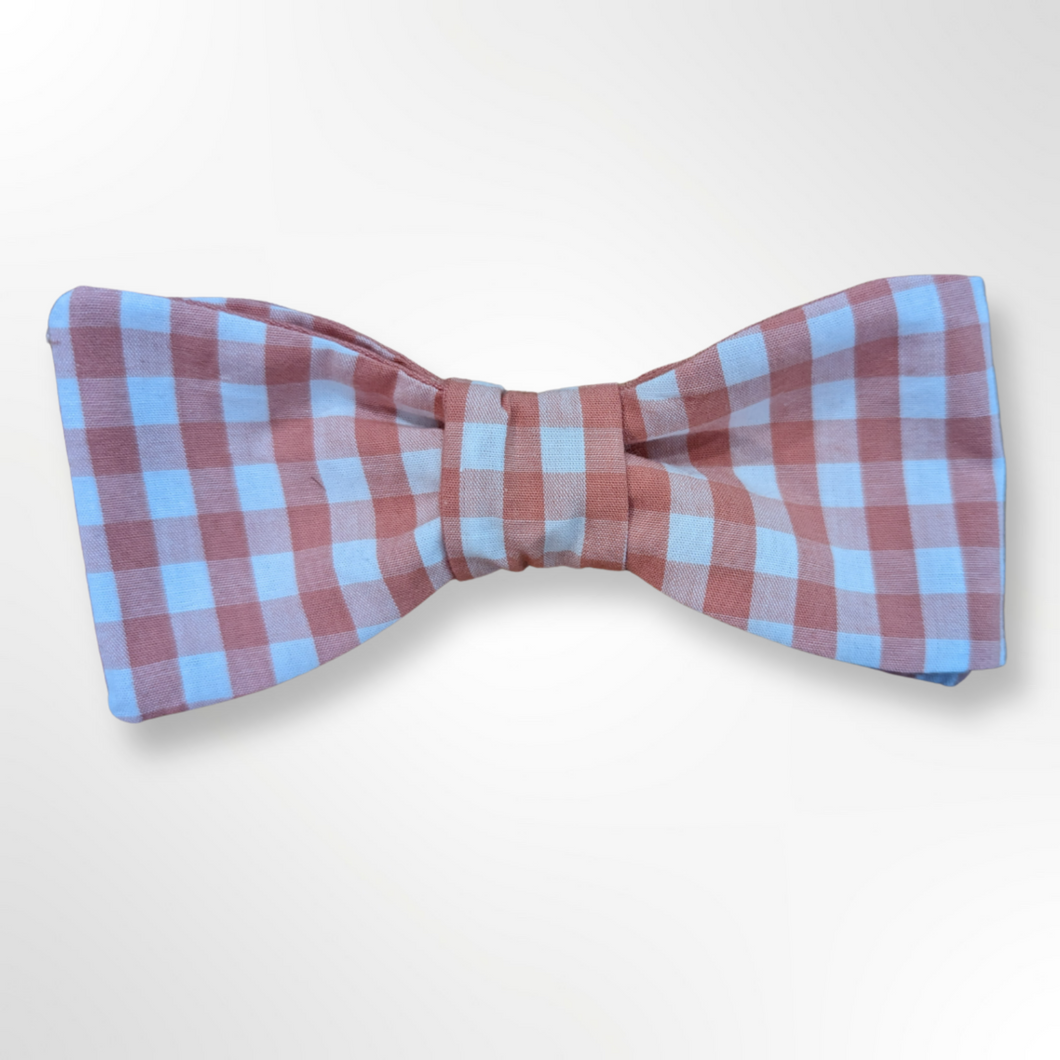 The Reef - Coral Gingham Bow Tie