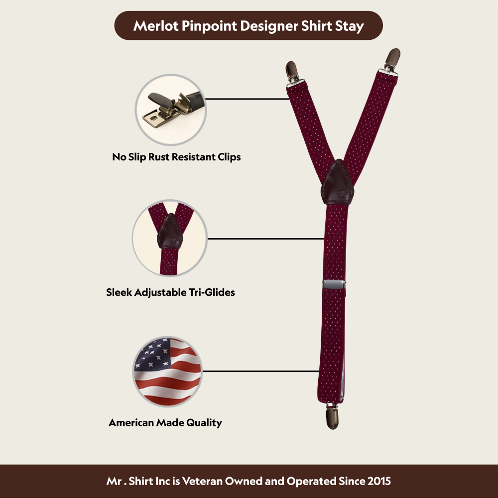Merlot Pinpoint Designer Shirt Stay