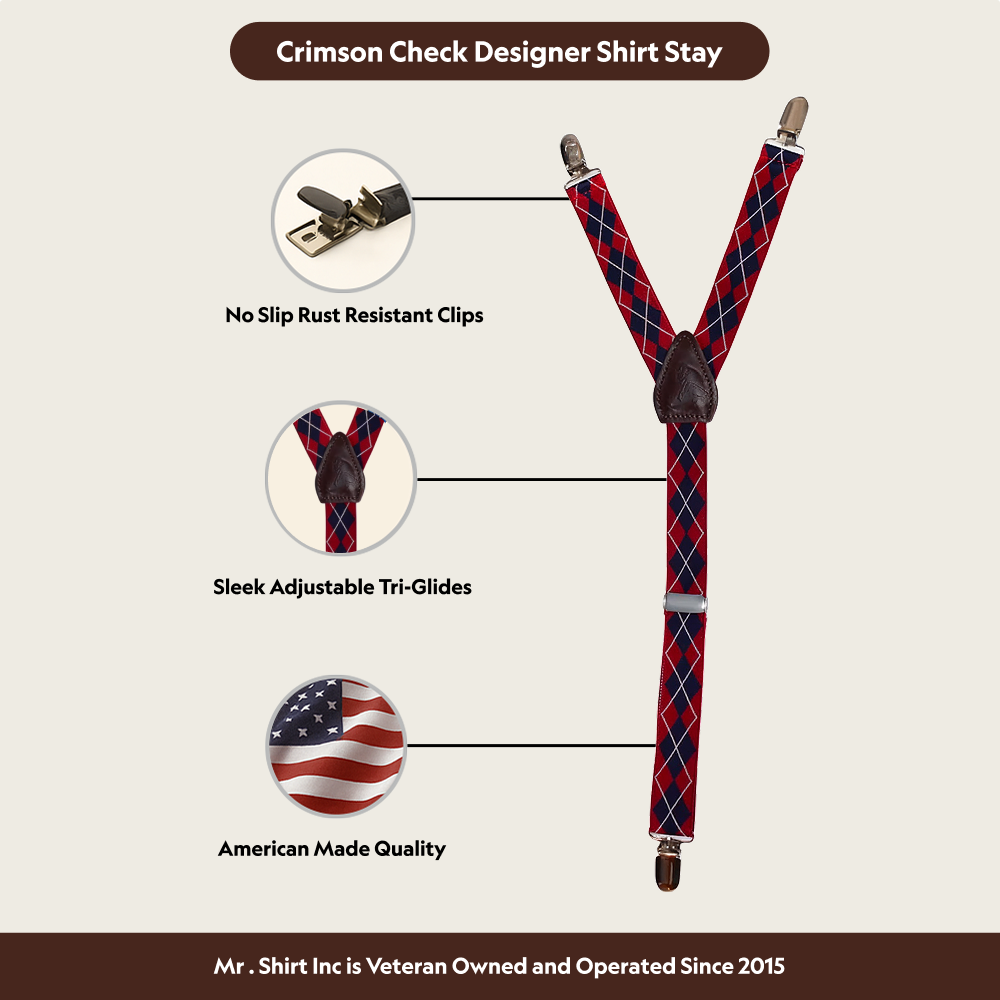 Crimson Check Designer Shirt Stay